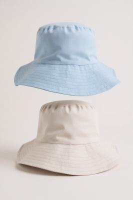 PK0249WS Wide Brim Hat White and Sky (0-12 months)