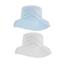 PK02491  Wide Brim Hat White and Sky  (12-48 months)