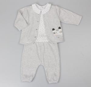 PSE13309  Zebra Ribbed Three Piece  ( 0-6 months)