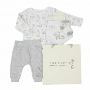 PSE13334  Elephant 5 Piece Gift Set with Bag  (0-6 months)