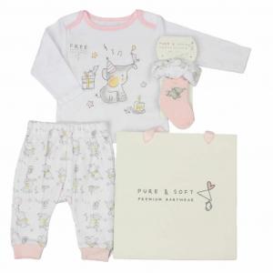 PSE13339  Elephant 5 Piece Gift Set with Bag  (0-6 months)