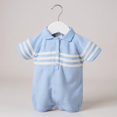 PX09430S  Mateo Sky Stripe Romper  (9-24 months)