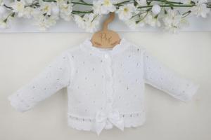 PX0208-W-A  White Miranda Cardigan  (NB-6 months)