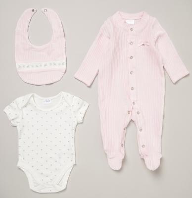 RBE07779  Ribbed velour nursery Layette Set  (Nb-6 months)