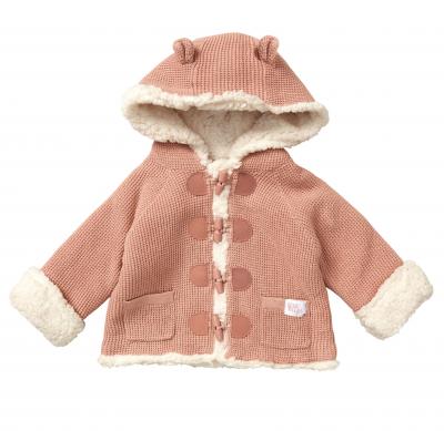 RBE07894DP   Dusky Pink Borg and Knit Cardigan  (0-12 months)