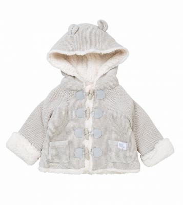 RBE07895-G  Grey Borg and Knit Cardigan  (0-12 months)