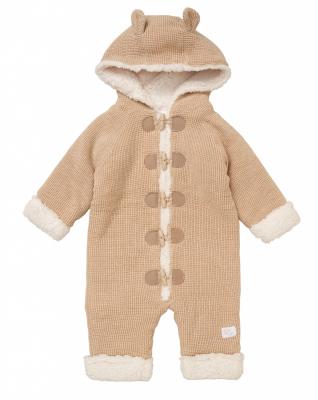 RBE07896B  Beige Borg and Knit Pram Suit (0-12 months)