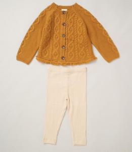 LJE07929  Cable Cardigan Set  (9-24 months)