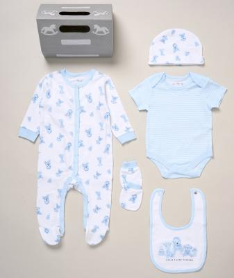 RBF10714  Furry Friends 5 Piece Layette Set  (Nb-6 months)