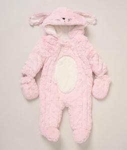 RBG11490   Bunny  Fleece Pram Suit   (NB-6 months)