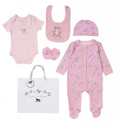 RBH12677  "Bunny" 5 Piece Layette Set  (Nb-6 months)