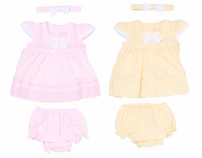 RBH12801-B  Bow Dress Set  (9-24 months)