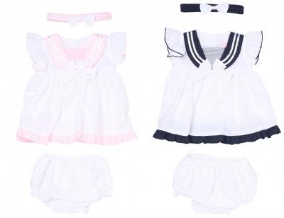RBH12816-B  Sailor Bow Dress Set  (9-24 months)