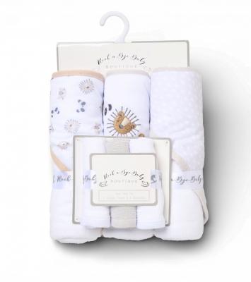 RBH15012  Hooded Towel and Wash Cloth Set "Animals" 