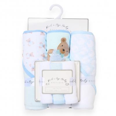 RBH15016  Hooded Towel and Wash Cloth Set "Bear" 