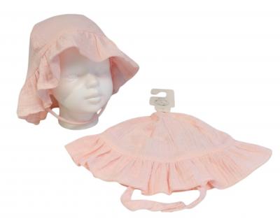 SB0503-633-P Pink Muslin Summer Hat (0-12 months)