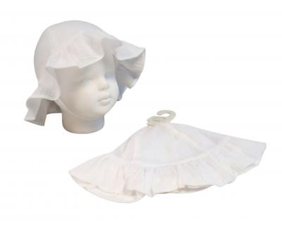 SB0503-633-W White Muslin Summer Hat (0-12 months)