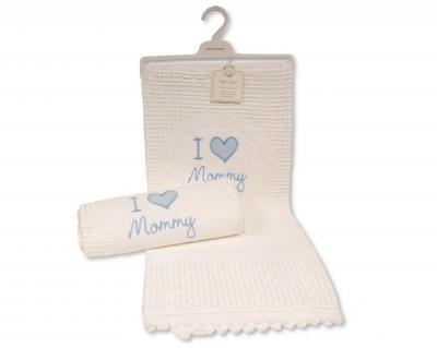 SB110-416S  Sky "I Love Mommy" Shawl 