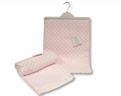 SB110-422-P  Pink "Braid and Lace" Shawl 