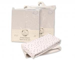 SB111-239  Next to Me "Star" Crib Sheets 2 Pack  (Choose Colour)