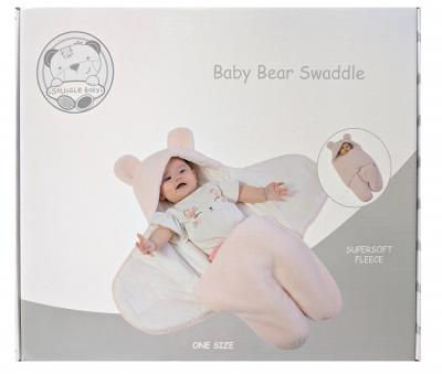 SB112-2022P  Pink Boxed Hooded Swaddle 