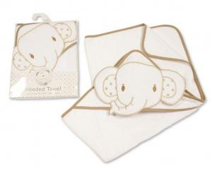 SB120-107T "Elephant" Hooded Towels White/Taupe