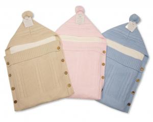 SB18-0141  Knit baby nest with Pom Pom  (Choose Colour)