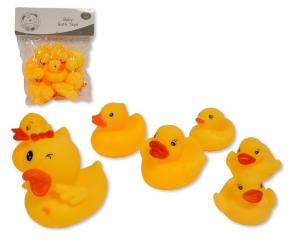 SB25-1265   Squeaky Baby Bath Family of Duck Toys 