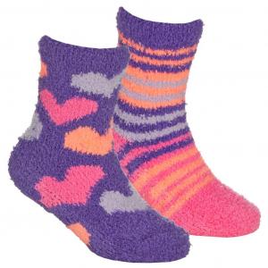 SE43B828-L  Two Pairs Cosy Socks with Grippers  (6-3.5)