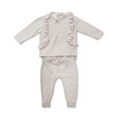 SM6832-Bi  Biscuit Frilled Knitwear  (0-12 months)