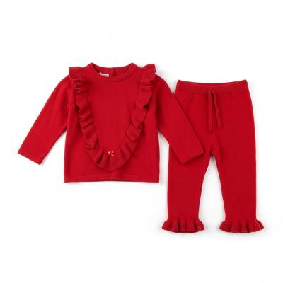 SM6855-R  Red Frilled Knitwear  (0-12 months)