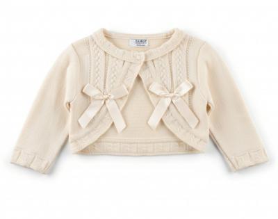 SM6907-C  Cream Braid cardigan  (0-24 months)