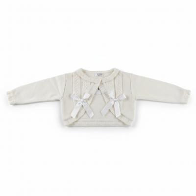 SM6907-Cr  Cream Braid cardigan  (0-24 months)