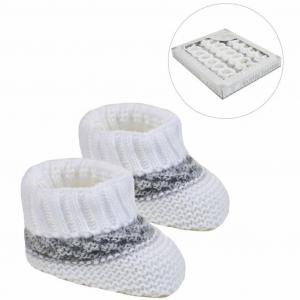 STS437-W  Stripe booties  (newborn)