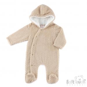 STAL110-COF  Coffee Waffle All In One with Hood  (3-9 months)