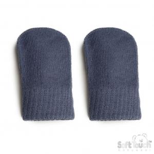 STBM704-C-DB  Brushed Cotton Mittens Dusky Blue (NB-12 months)