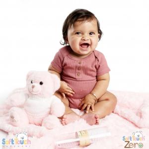 STBS4500-DR   Deco Rose Ribbed Bodysuit  (Newborn - 3 months)