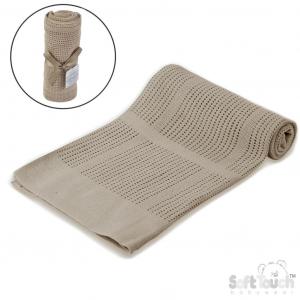 STCBP51-COF  Coffee Cotton Cellular Blanket 