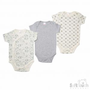 STCC05-BS-03  Elephant Assorted Bodysuits  (0-3m)