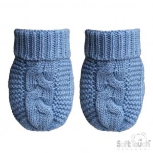 STEBM800-B  Blue "Zero" Cable Mittens  (NB-12 months)