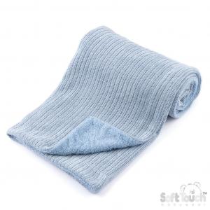 STEFBP122-B  Blue Chenille and Sparkle Sherpa Wrap 