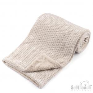 STEFBP122-Bi  Biscuit Chenille and Sparkle Sherpa Wrap 