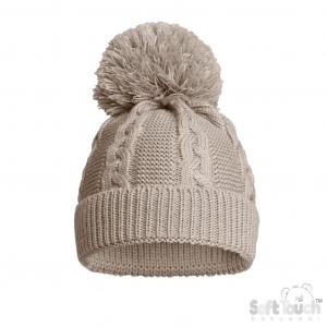 STEH800-Bi  Biscuit "Zero" Cable Hat  (NB-12 months)