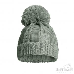 STEH800-SG  Sage Green  "Zero" Cable Hat  (NB-12 months)