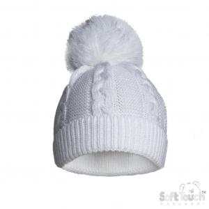STEH800-W  White  "Zero" Cable Hat  (NB-12 months)
