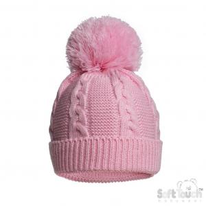 STEH802-P  Pink "Zero" Cable Hat  (12-24 months)