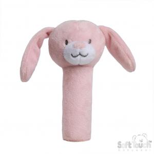 STESQ62-P  Pink Eco Rabbit squeaky toy 
