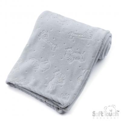 STFBP305-Gr  Grey "Animals" Embossed Wrap 