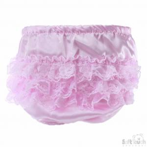 STFP05-SP  Pink Satin Frilly Pant 