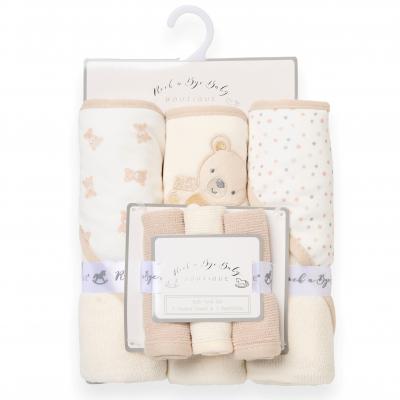 STH12871  Hooded Towel and Wash Cloth Set "Bear" 